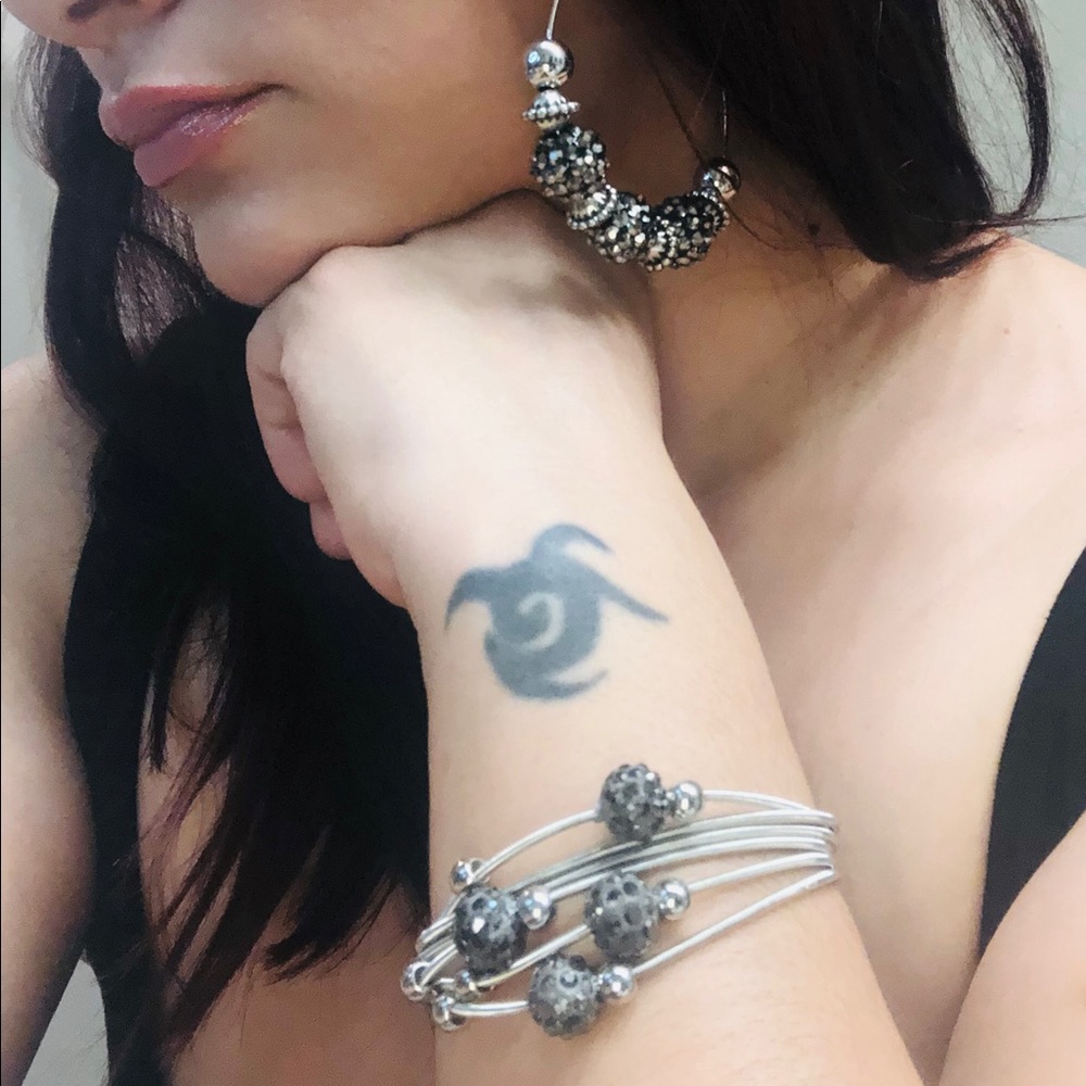 3/ $30 Silver Glass Bead Bracelet.